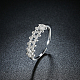 Регулируемые модный стерлингового серебра кубического циркония палец кольца манжеты RJEW-BB15254-3