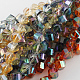 Electroplated Glass Bead Strands EGLA-R037-6x6mm-M-1