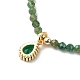 Halskette mit Tropfenanhänger aus Zirkonia und Perlenketten aus natürlichen Edelsteinen für Damen NJEW-JN04121-6