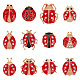 OLYCRAFT 12Pcs Ladybird Brooch Pin Golden Red Alloy Insect Brooches with Rhinestone Enamel Crystal Animal Brooches Pins Badges Animal Brooch Set for Backpack Clothes Hat Accessories - 12Styles JEWB-WH0023-46G-1