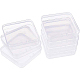 BENECREAT 14 Pack Square Clear Plastic Bead Storage Containers Box Case with Flip-Up Lids for Small Items CON-BC0004-49-1