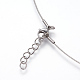 Puces d'oreilles en 304 acier inoxydable et ensemble de bijoux des colliers avec pendentif SJEW-L135-02A-02-4