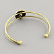 Brass Cuff Bangles Components for Snap Button Making MAK-S001-SZ017AB-2
