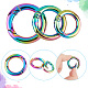 Gorgecraft 12Pcs 3 Style Rainbow Color Alloy Spring Gate Rings FIND-GF0002-94-4