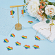 Hobbiesay 30 Uds encantos de conector de esmalte de aleación de color arcoíris ENAM-HY0001-15-5