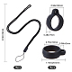 GORGECRAFT 32PCS Black Anti-Lost Necklace Lanyard Set Including 16PCS Anti-Loss Pendant Strap String Holder With 16PCS Silicone Rubber Rings for Daily Life Office Key Chains Outdoor Activities AJEW-WH0304-75A-2
