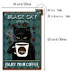 Creatcabin Letrero de gato negro para decoración de pared de café AJEW-WH0157-629-2