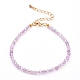 Bracelets en perles d'améthyste naturelle à facettes pour femmes BJEW-JB05928-03-1