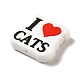 猫をテーマにした「猫大好き」の文字入りシリコンフォーカルビーズ  DIYの看護ネックレス用  レッド  28.5x30x8mm  穴：2mm SIL-P007-D04-2