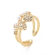 Brass Micro Pave Cubic Zirconia Open Rings RJEW-J017-VC205-1