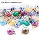 Pandahall 90pcs 15 breloques de boule de verre de cristal de couleur avec des paillettes de paillettes d'étoile d'étoile GLAA-PH0007-58-7
