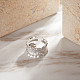 Anillos de puño de plata de ley con baño de rodio texturizado ajustable Shegrace 925 JR834A-4