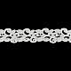 シングルフェイスサテンリボン  チロリアンテープ  葉付き  ホワイト  1インチ（25mm）  約20ヤード/ロール（18.29メートル/ロール） OCOR-R043-19A-2