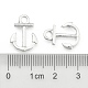 アンカー真鍮ペンダント  銀色のメッキ  16x11.5x1.8mm  穴：2mm ZIRC-F022-64S-3