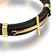 Bracelets de cordon en cuir BJEW-E352-08G-2
