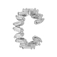 S925 Silver C-shaped Rectangle Zircon Clip-on Earrings Creative Ear Decor HF9986-2-1
