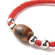 Natural Mixed Stone Barrel Beads Cord Bracelet for Her BJEW-JB07045-5