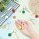 Olycraft 12 pièces 4 couleurs mini baseball pu pendentif en cuir porte-clés avec batte de baseball en bois DIY-OC0011-25-3