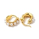 Boucles d'oreilles créoles épaisses en perles d'imitation abs EJEW-F288-03-3