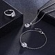 Juegos de collares y pulseras de eslabones de latón y conjuntos de anillos ajustables SJEW-BB34211-2