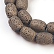 Brins de perles de pierre de lave naturelle galvanisées G-E497-D-02-1