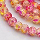 Two Tone Spray Painted Crackle Glass Round Bead Strands DGLA-R045-12mm-M-3