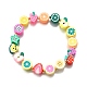Браслеты из полимерной глины ручной работы с фруктовой тематикой и бусинами для женщин BJEW-TA00654-2
