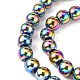 Chapelets de perles en hématite synthétique sans magnétiques G-S096-10mm-5-4