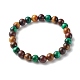 Bracelets extensibles avec perles en œil de tigre naturel BJEW-JB06386-1