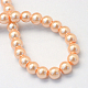 Backen gemalt pearlized Glasperlen runden Perle Stränge HY-Q330-8mm-18-4