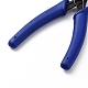 クリンプビーズ用スチールクリンパプライヤー  ジュエリー圧着ペンチ  プラスチック製ハンドル付き  ブルー  12.9x7.6x1.4cm TOOL-C010-04-4