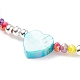 Bracelet extensible perlé coeur coquillage naturel avec verre pour femme BJEW-JB08272-6