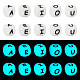 Pandahall 50 Stück leuchtender Würfel im 5-Stil mit Buchstaben SIL-TA0001-51-1
