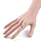 Gemstone Round Beaded Finger Ring RJEW-JR00442-3