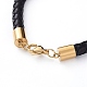 Bracelets unisexes de cordon en cuir tressé BJEW-JB04942-02-3