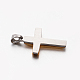 Bijoux pour hommes 201 pendentifs croix en acier inoxydable STAS-F010-44G-3