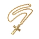 304 Edelstahl-Kreuz mit Lebensbaum-Anhänger-Halskette NJEW-M197-02G-1