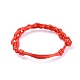 調整可能なナイロン糸編組コードブレスレット  赤い紐のブレスレット  レッド  2インチ〜2-1/8インチ（5.05~5.3cm） BJEW-JB04330-02-3