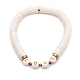Bracelets élastiques faits à la main de perles heishi en pâte polymère BJEW-JB05306-02-1