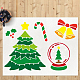 MAYJOYDIY 3pcs Christmas Theme Stencils Christmas Tree Snowflakes Crystal Ball Moose Bell Socks Stencil 11.8×11.8inch with Paint Brush PET Christmas Template for Gifts Art DIY Crafts DIY-MA0001-50A-5