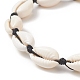Geflochtene Perlen-Fußkettchen aus natürlicher Kaurimuschel AJEW-AN00516-02-4