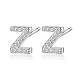 Серьги-гвоздики из серебра 925 пробы с родиевым покрытием и буквами HI8885-26-1