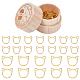 合金編みステッチマーカーリング  猫の頭  木製収納ボックス付き  ゴールドカラー  15.5~20.5x16~21x1.5~2mm  30個/箱 FIND-WH0036-89G-1
