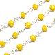 Electroplate Brass Glass Beads Handmade Chains CHC-M008-06-FF-1