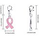 Ph pandahall 30 pcs rose ruban ange cancer du sein sensibilisation homard clip balancent charme pour bracelet bijoux de mode pour femmes homme ENAM-PH0001-25-2