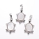 Natural White Shell Mother of Pearl Shell Pendants SSHEL-L008-62B-1