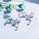 Flower Cubic Zirconia Dangle Hoop Earrings for Girl Women EJEW-BB46422-B-2