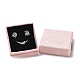 厚紙のジュエリーセットボックス  内部のスポンジ  正方形  ピンク  5.05~5.1x5.1x1.67cm X1-CBOX-C016-01A-01-2