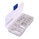 Silver Jewelry Finding Sets with Mixed Sizes Iron Ribbon Ends FIND-PH0003-01S-4