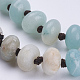 Colliers/bracelets enroulés multi-usages en perles d'amazonite à fleurs naturelles X-NJEW-K095-B05-3